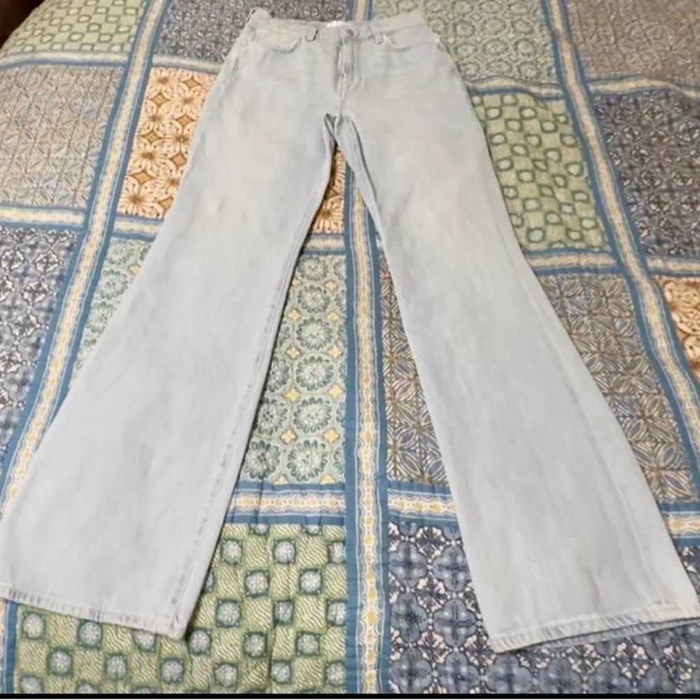 7 For All Mankind Light Wash Blue Flare Jeans